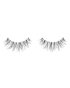 A single pair of Ardell Wispies 122 featuring its rounded lash style that is shorter at the inner and outer corner