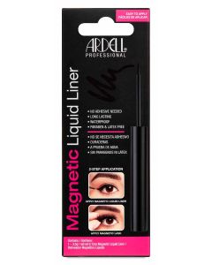 Front view of an Ardell Magnetic Liquid Liner  set in retail wall hook packaging with product details and information