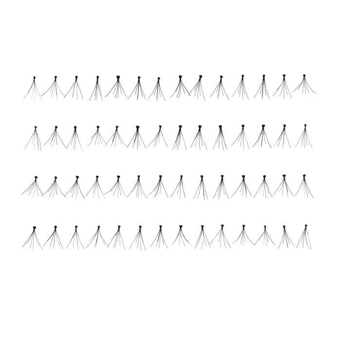 56 Ardell Duralash Flare Mini arranged in 4 rows of 14 individual lash clusters 