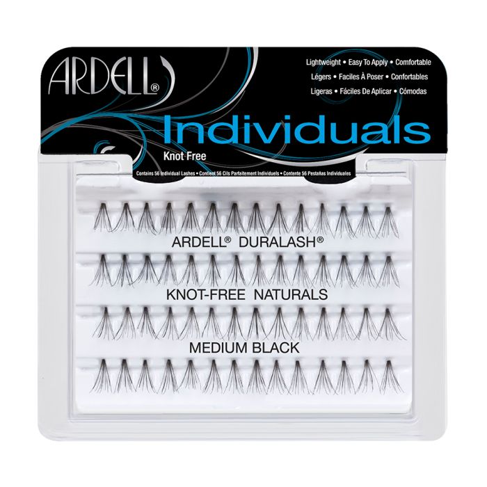 Front view of  an Ardell Duralash Natural - Medium false lashes set in retail wall hook packaging