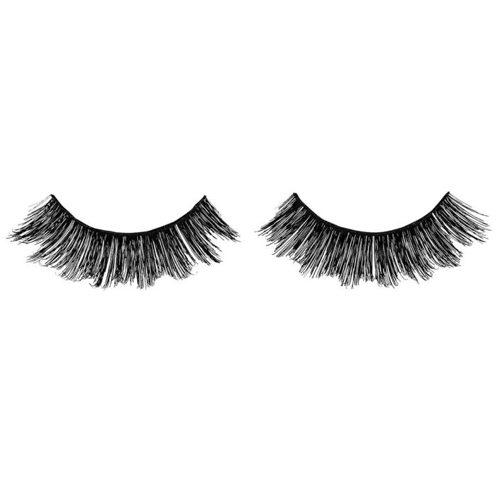 A pair of Ardell Double Up Lash 203 showing its total volume, extra-long staggered length lashes 