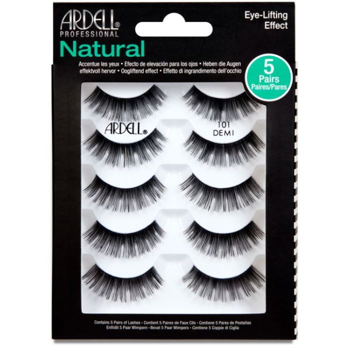 Ardell Natural 101 faux lashes 5-set in complete retail wall hook packaging isolated in white background