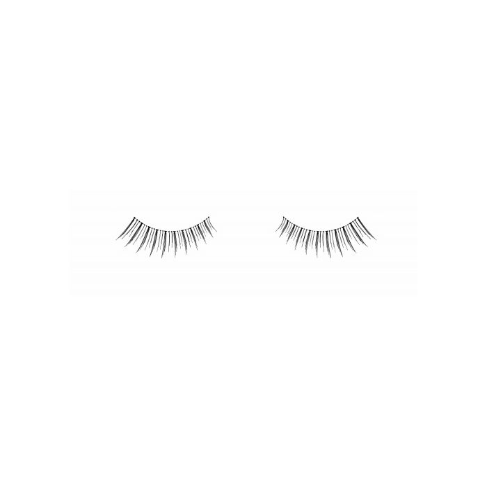 A single pair of Ardell Natural 135 showing its light volume, short and flared lash style in the white color background