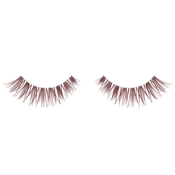 Pair of Ardell Demi Wispies Wine false lashes side by side featuring clustered lash fibers