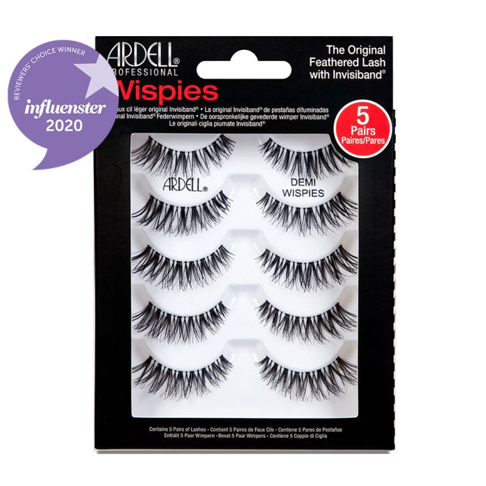 A set of Ardell Demi Wispies in 5 pairs showing its perfect amount of flutter, feathering & curl