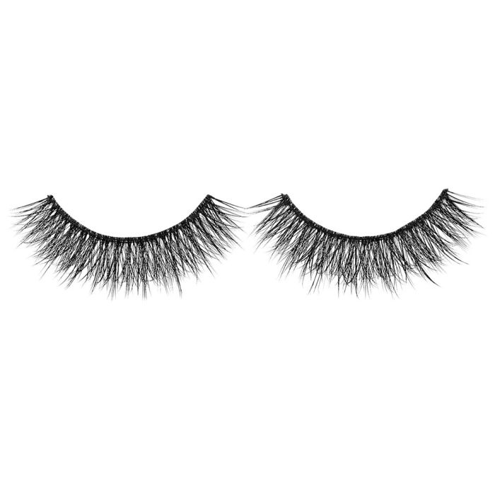 A pair of floating Ardell Mega Volume 252 faux lash for the right eye featuring criss-cross style lash fibers
