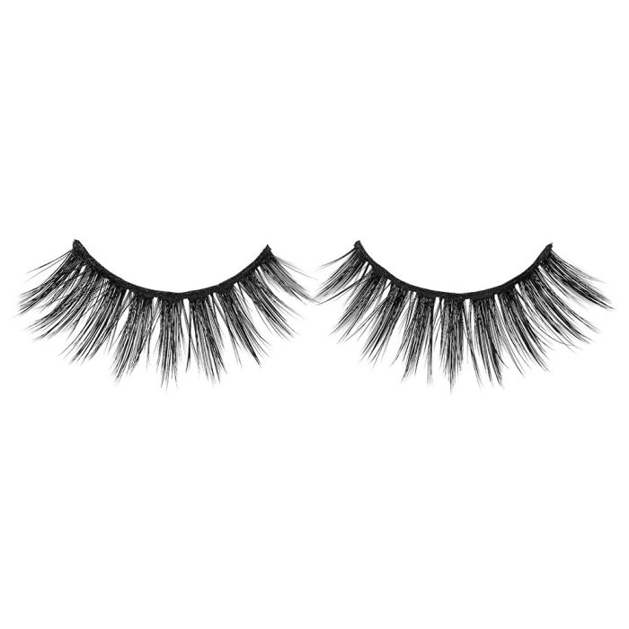 Pair of Ardell Mega Volume 253 upper false lashes featuring a combination of criss-cross and clustered lash fibers