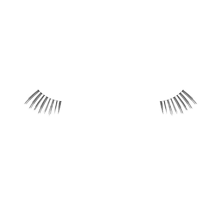 Pair of Ardell Lash Accent 308 false lashes positioned to feature how it would look like when worn