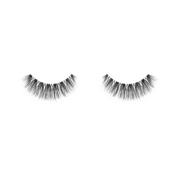 A closeup shot of the Ardell's Faux mink 858 lashes in pair showing its look, length & volume