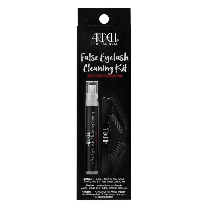 Ardell False Eyelashes Cleaning Kit that contains cleaning spray and lash tool placed on its retail wall hook packaging