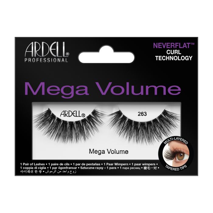 Front of Ardell Mega Volume 263 faux lash retail packaging 