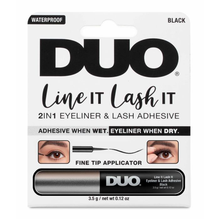 Front view of  Ardell DUO Line It Lash It 2-in-1 Eyeliner and Lash Adhesive in a complete retail wall hook packaging
