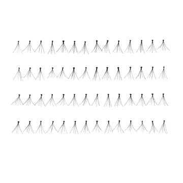 56 Ardell Duralash Flare Mini arranged in 4 rows of 14 individual lash clusters 