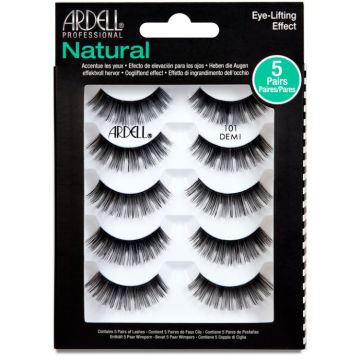 Ardell Natural 101 faux lashes 5-set in complete retail wall hook packaging isolated in white background