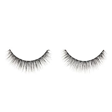 Pair of Ardell Soft Touch 155 strip lashes side by side featuring a longer center & shorter corner lash fibers