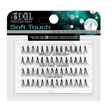 Front view of an Ardell Soft Touch Individuals Long tapered tip faux lashes set in complete retail wall hook packaging