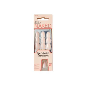 Packaging displaying a try me feature for Ardell Nail Addict Naked Pristine box

