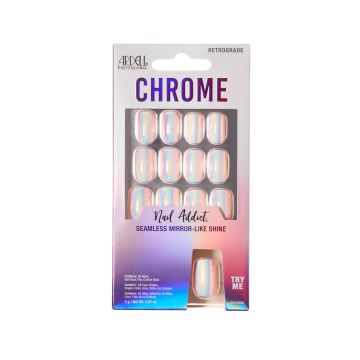 Front side of packaging for Ardell Nail Addict Chrome Retrograde