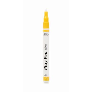 Wide view of uncapped Ardell PPen in Bee Loud variant featuring its fine pointed tip on a white background