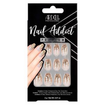 Ardell Nail Addict Premium Nail Set, Dripping in Gold
