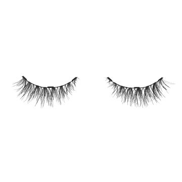 Pair of Ardell, Magnetic Lash Singles, Demi Wispies upper false lashes side by side featuring tiny magnets & lash fibers.