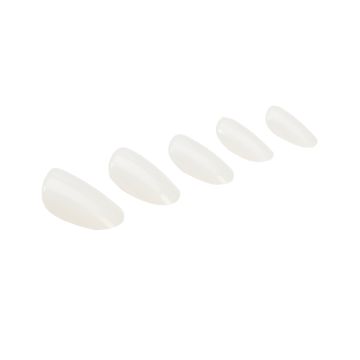 A set of Ardell Nail Addict Premium Artificial Nail - Natural Oval variant laid down  in 45 degree angle