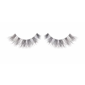 A pair of Ardell Textureyes Lash 578 showing its medium volume & length & slightly flared shape that elongates at the corner