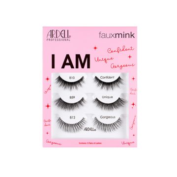 Front of Ardell Faux Mink Box 2: I Am Confident, Unique, Gorgeous lashes sealed packaging box 