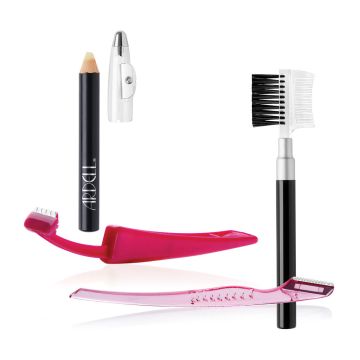 Ardell Complete Brow Grooming Kit with Trim and Shape Razor, Precision Shaper, Brow Comb/Brush, and Brow Grooming Pencil
